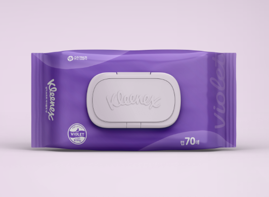 유한킴벌리<br>크리넥스 코튼클린 물티슈 실키소프트 바이올렛향 리뉴얼